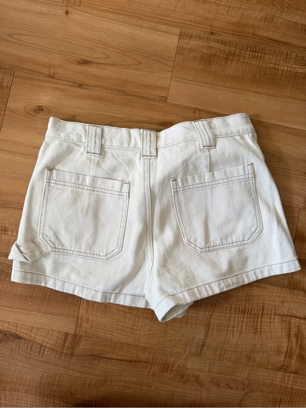 PacSun Cream Denim Cargo Shorts